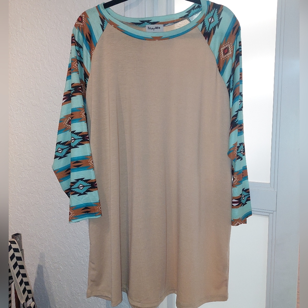 Aztec sleeve dress